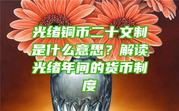 光绪铜币二十文制是什么意思？解读光绪年间的货币制度