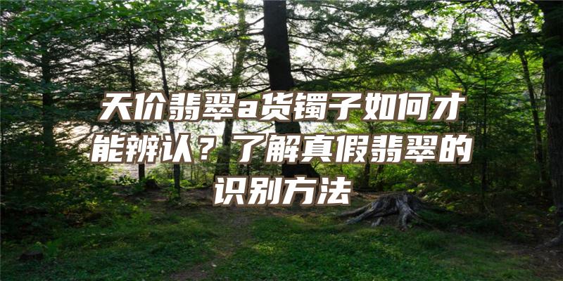 天价翡翠a货镯子如何才能辨认？了解真假翡翠的识别方法