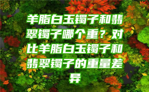 羊脂白玉镯子和翡翠镯子哪个重？对比羊脂白玉镯子和翡翠镯子的重量差异