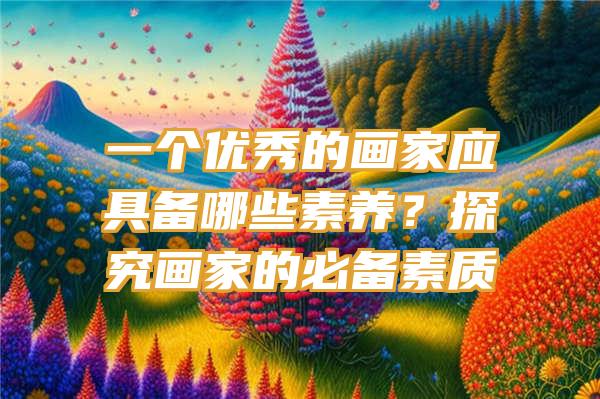 一个优秀的画家应具备哪些素养？探究画家的必备素质