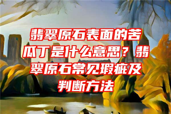 翡翠原石表面的苦瓜丁是什么意思？翡翠原石常见瑕疵及判断方法