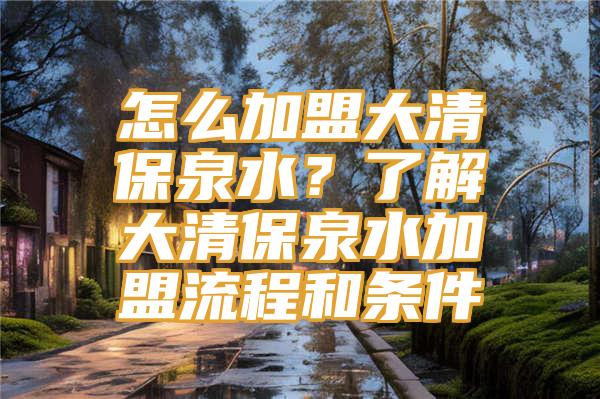 怎么加盟大清保泉水？了解大清保泉水加盟流程和条件