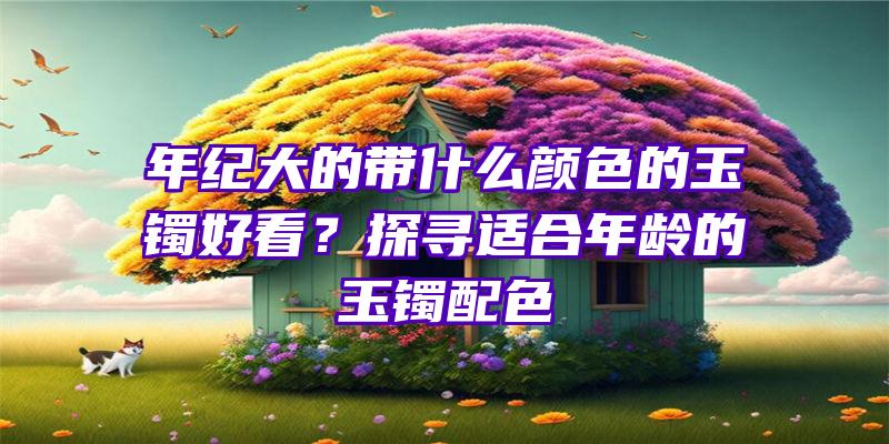 年纪大的带什么颜色的玉镯好看？探寻适合年龄的玉镯配色