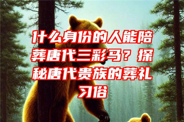 什么身份的人能陪葬唐代三彩马？探秘唐代贵族的葬礼习俗