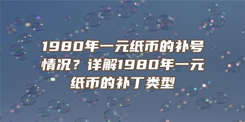 1980年一元纸币的补号情况？详解1980年一元纸币的补丁类型