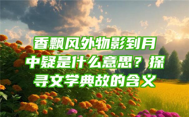 香飘风外物影到月中疑是什么意思？探寻文学典故的含义