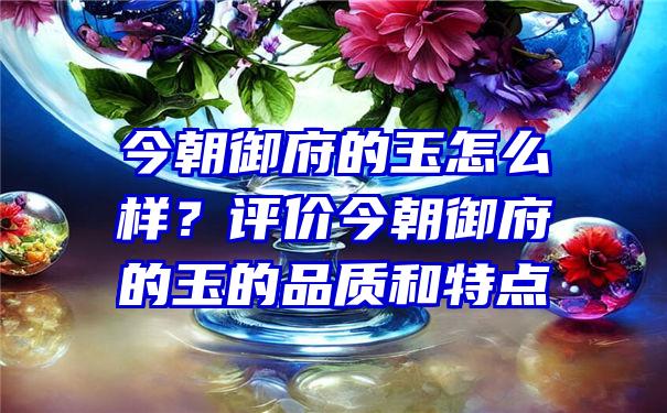 今朝御府的玉怎么样？评价今朝御府的玉的品质和特点