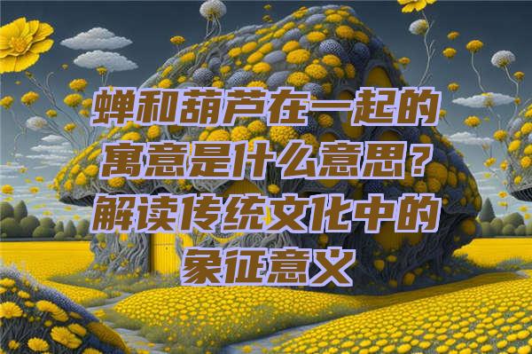 蝉和葫芦在一起的寓意是什么意思？解读传统文化中的象征意义