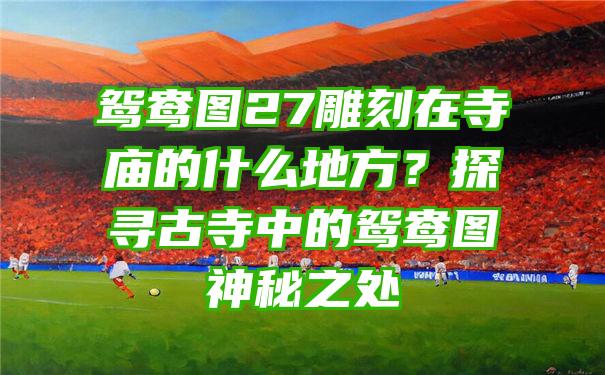 鸳鸯图27雕刻在的什么地方？探寻古中的鸳鸯图神秘之处