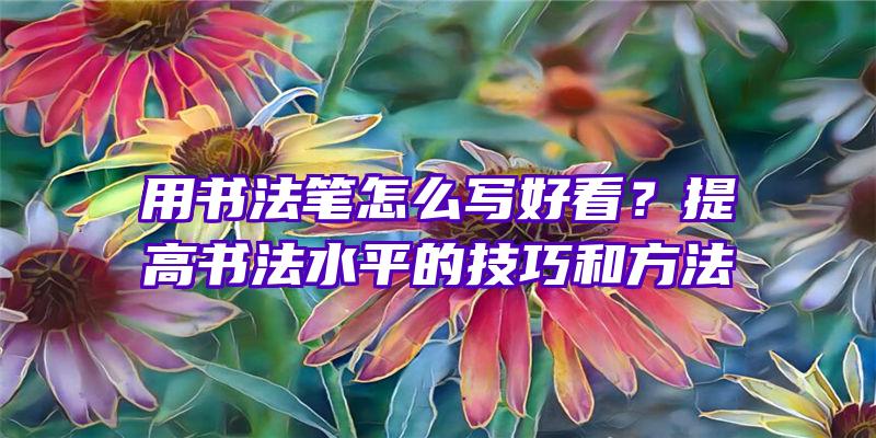 用书法笔怎么写好看？提高书法水平的技巧和方法