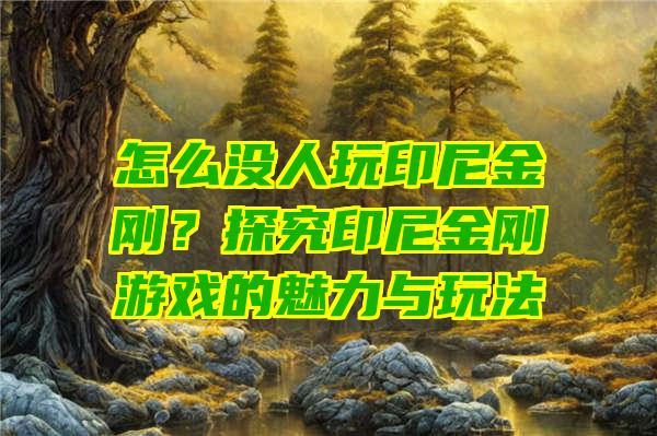 怎么没人玩印尼金刚？探究印尼金刚游戏的魅力与玩法