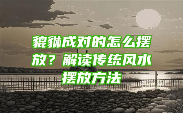 貔貅成对的怎么摆放？解读传统风水摆放方法