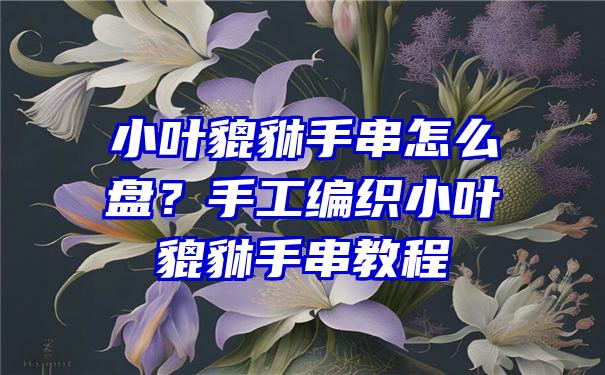 小叶貔貅手串怎么盘？手工编织小叶貔貅手串教程