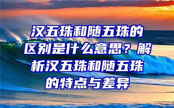 汉五珠和随五珠的区别是什么意思？解析汉五珠和随五珠的特点与差异