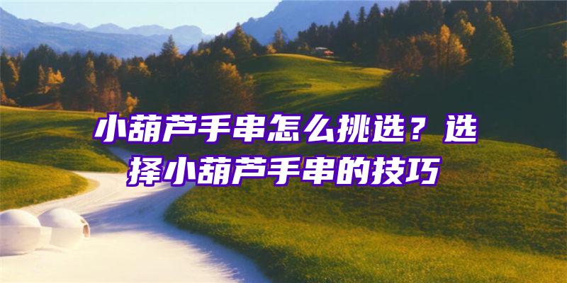 小葫芦手串怎么挑选？选择小葫芦手串的技巧