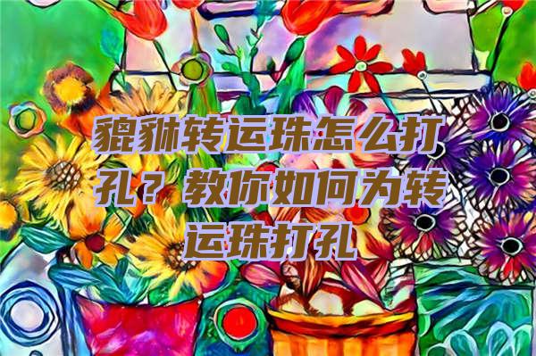 貔貅转运珠怎么打孔？教你如何为转运珠打孔