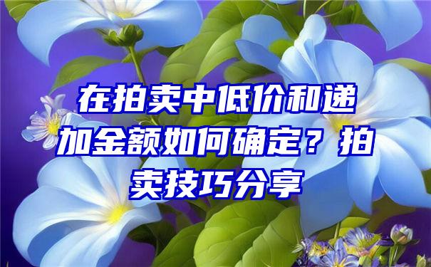 在拍卖中低价和递加金额如何确定？拍卖技巧分享