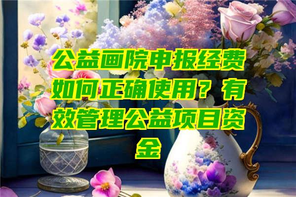 公益画院申报经费如何正确使用？有效管理公益项目资金