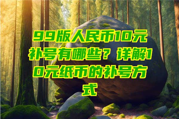 99版人民币10元补号有哪些？详解10元纸币的补号方式