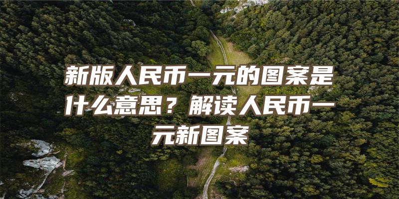 新版人民币一元的图案是什么意思？解读人民币一元新图案