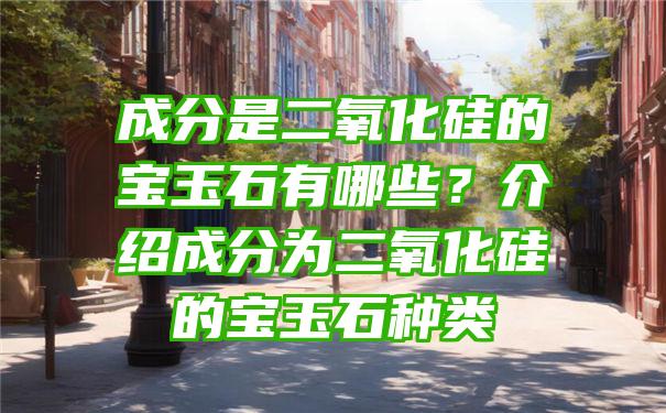 成分是二氧化硅的宝玉石有哪些？介绍成分为二氧化硅的宝玉石种类