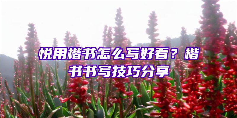 悦用楷书怎么写好看？楷书书写技巧分享