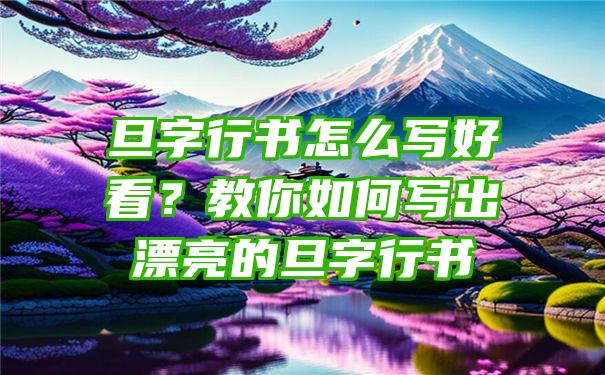 旦字行书怎么写好看？教你如何写出漂亮的旦字行书