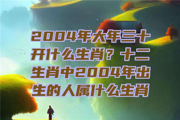 2004年大年三十开什么生肖？十二生肖中2004年出生的人属什么生肖