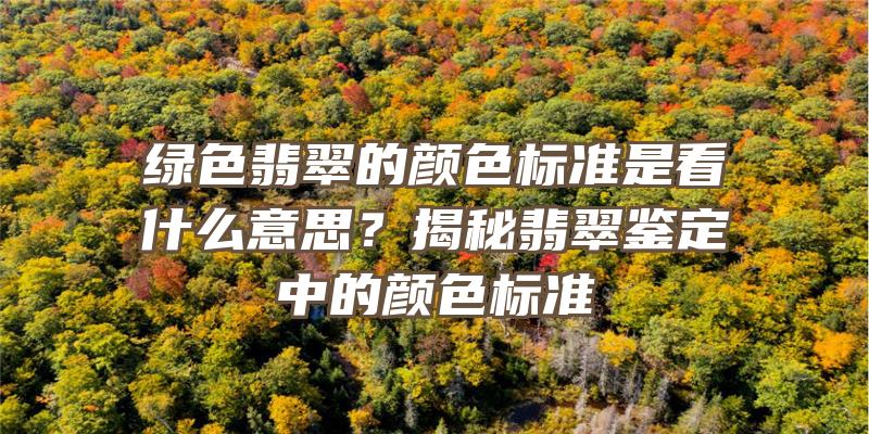 绿色翡翠的颜色标准是看什么意思？揭秘翡翠鉴定中的颜色标准