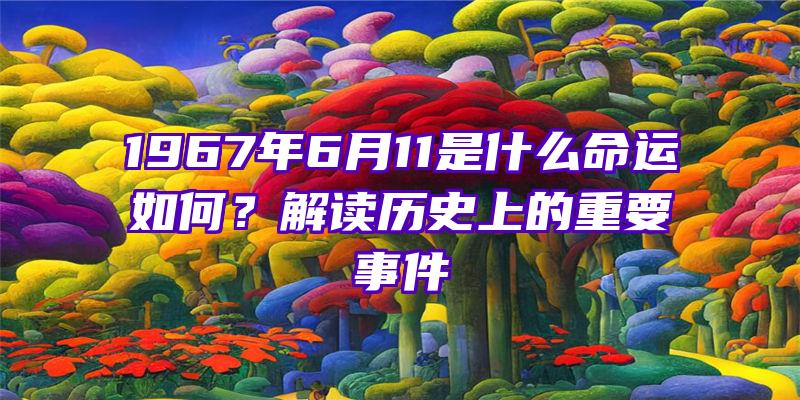 1967年6月11是什么命运如何？解读历史上的重要事件