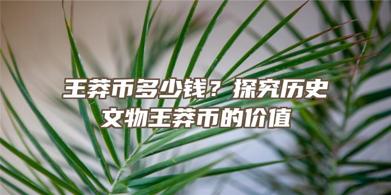 王莽币多少钱？探究历史文物王莽币的价值