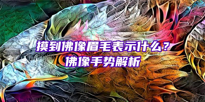 摸到像眉毛表示什么？像手势解析