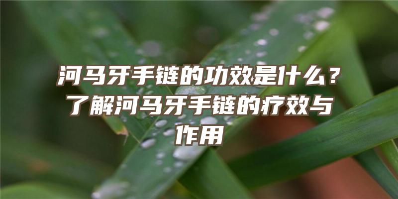 河马牙手链的功效是什么？了解河马牙手链的疗效与作用