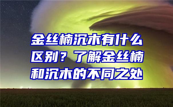 金丝楠沉木有什么区别？了解金丝楠和沉木的不同之处