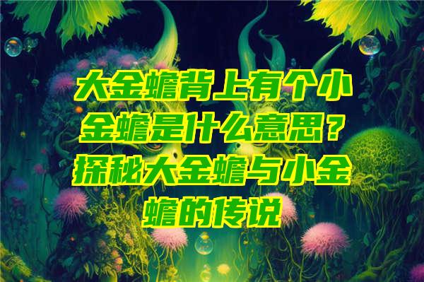 大金蟾背上有个小金蟾是什么意思？探秘大金蟾与小金蟾的传说