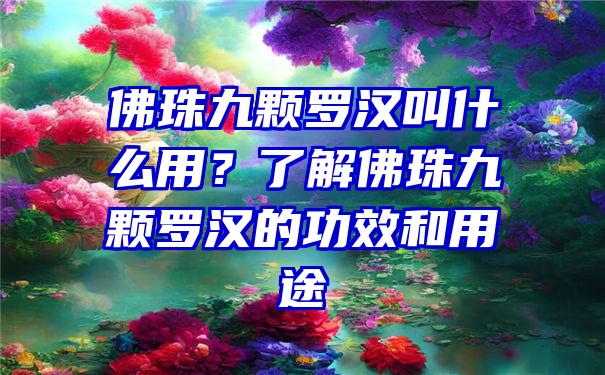 珠九颗罗汉叫什么用？了解珠九颗罗汉的功效和用途