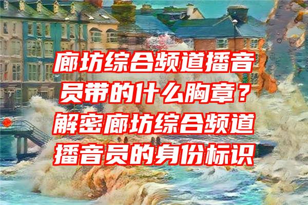 廊坊综合频道播音员带的什么胸章？解密廊坊综合频道播音员的身份标识