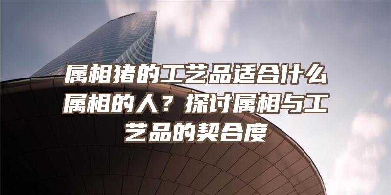 属相猪的工艺品适合什么属相的人？探讨属相与工艺品的契合度