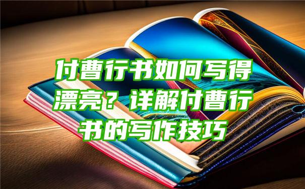 付曹行书如何写得漂亮？详解付曹行书的写作技巧