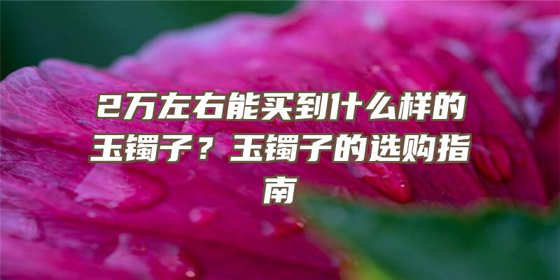 2万左右能买到什么样的玉镯子？玉镯子的选购指南