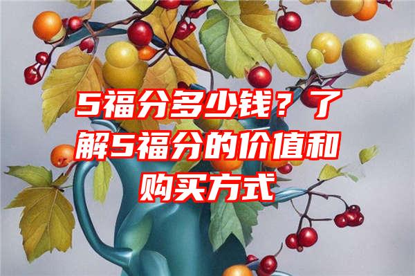 5福分多少钱？了解5福分的价值和购买方式