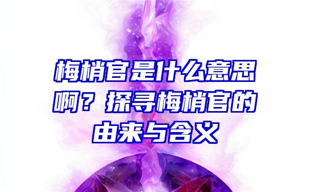 梅梢官是什么意思啊？探寻梅梢官的由来与含义