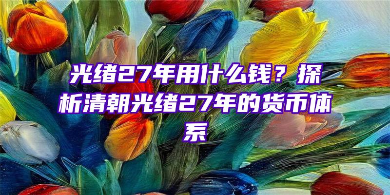 光绪27年用什么钱？探析清朝光绪27年的货币体系