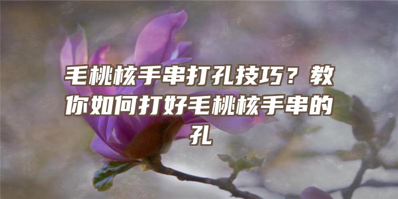 毛桃核手串打孔技巧？教你如何打好毛桃核手串的孔