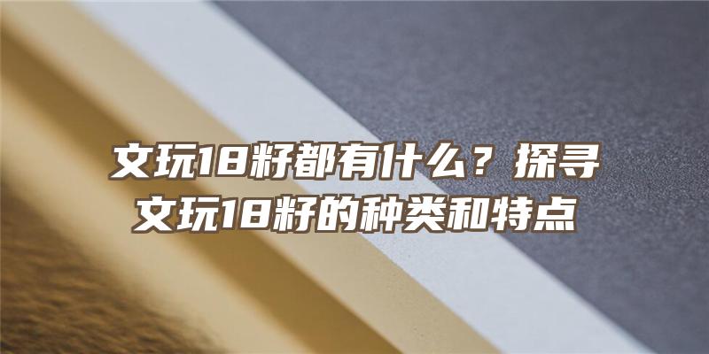 文玩18籽都有什么？探寻文玩18籽的种类和特点