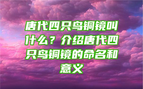 唐代四只鸟铜镜叫什么？介绍唐代四只鸟铜镜的命名和意义