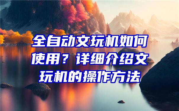 全自动文玩机如何使用？详细介绍文玩机的操作方法