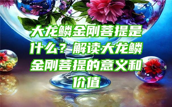 大龙鳞金刚菩提是什么？解读大龙鳞金刚菩提的意义和价值