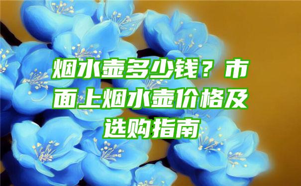 烟水壶多少钱？市面上烟水壶价格及选购指南