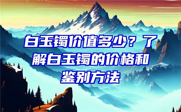 白玉镯价值多少？了解白玉镯的价格和鉴别方法